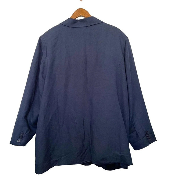 Jessica London Linen Blend Blazer Preppy Office Career Lagenlook Size 20 - Picture 2 of 5